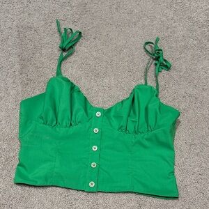 Green Crop Tank Top